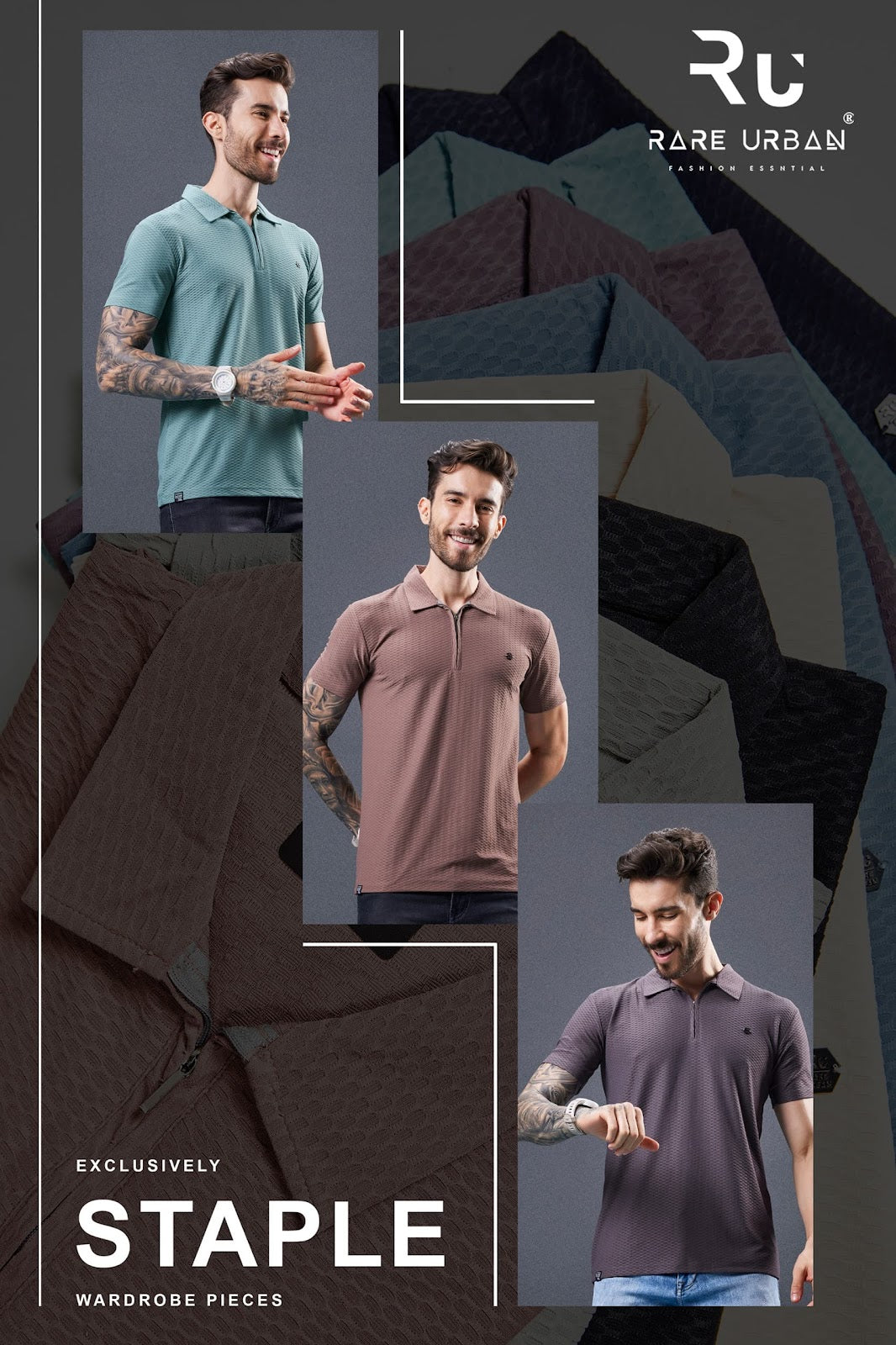 Patch Vol 5872 Rare Urban Jacquard Knit Mens Tshirts Supplier India