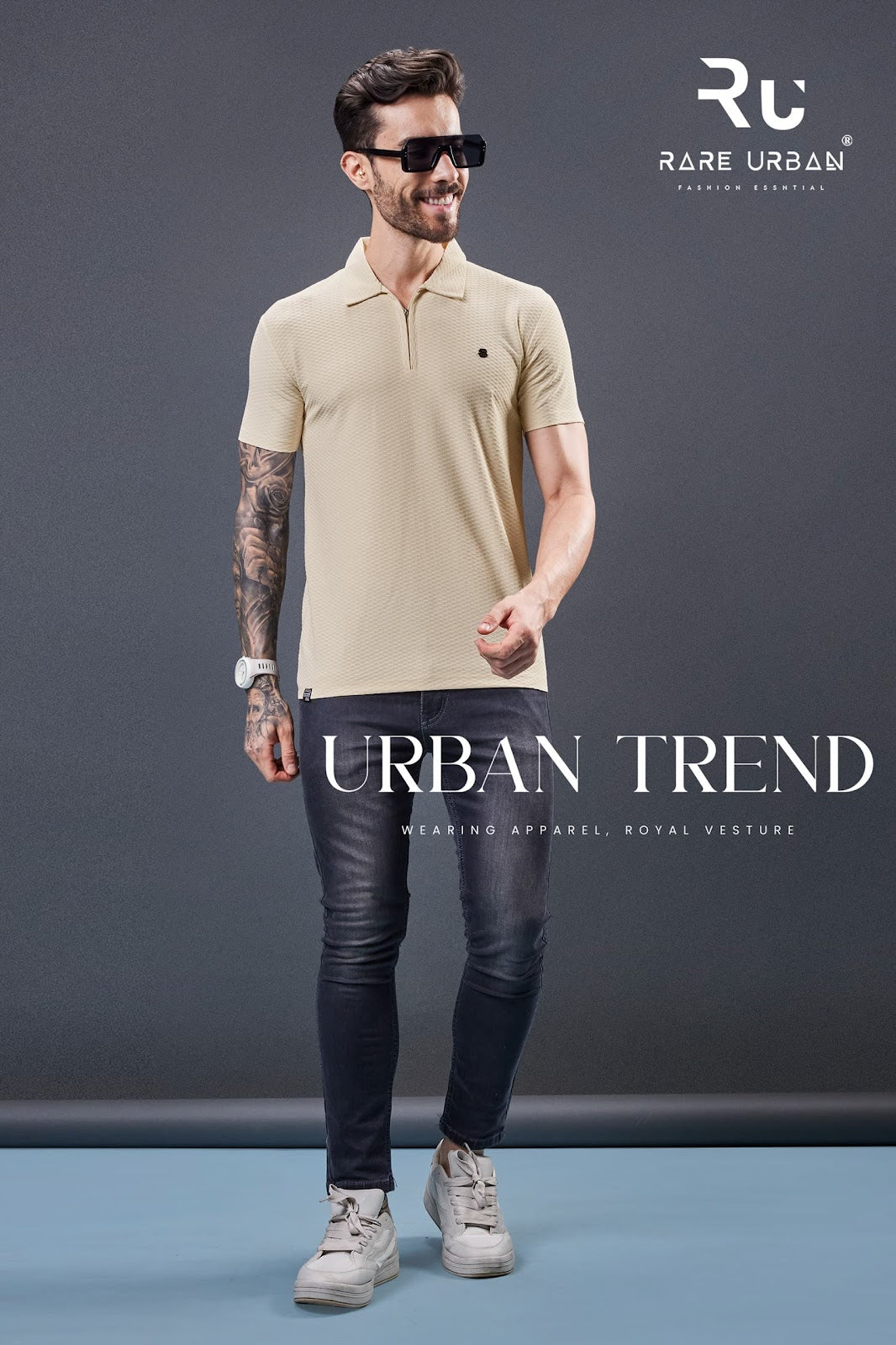 Patch Vol 5872 Rare Urban Jacquard Knit Mens Tshirts Supplier India