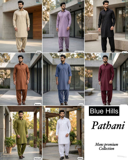 Pathani Vol 1 Blue Hills Cotton Mens Kurta Pajama Wholesaler Ahmedabad
