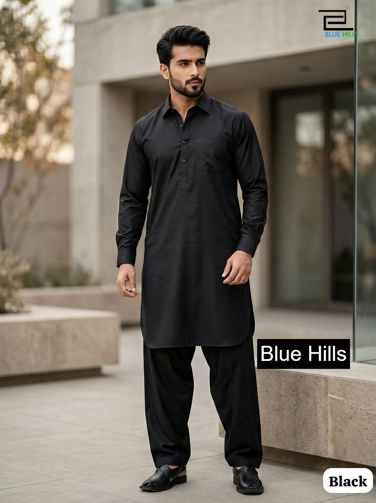 Pathani Vol 1 Blue Hills Cotton Mens Kurta Pajama Wholesaler Ahmedabad
