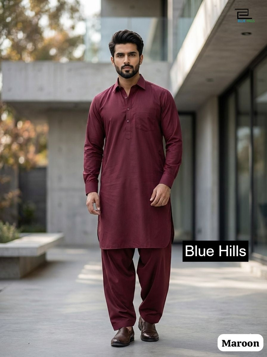 Pathani Vol 1 Blue Hills Cotton Mens Kurta Pajama Wholesaler Ahmedabad