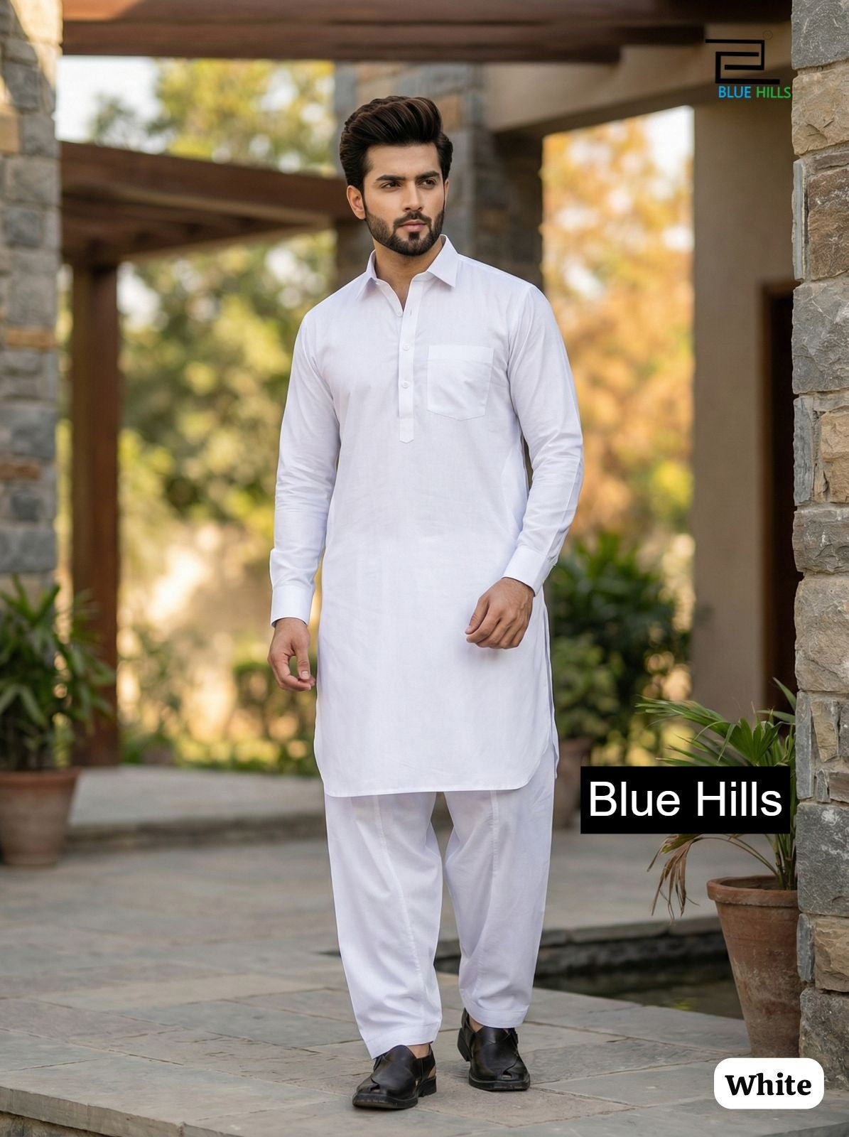 Pathani Vol 1 Blue Hills Cotton Mens Kurta Pajama Wholesaler Ahmedabad