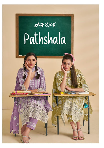 Pathshala Jay Vijay Pure Cotton Pant Style Suits Wholesale