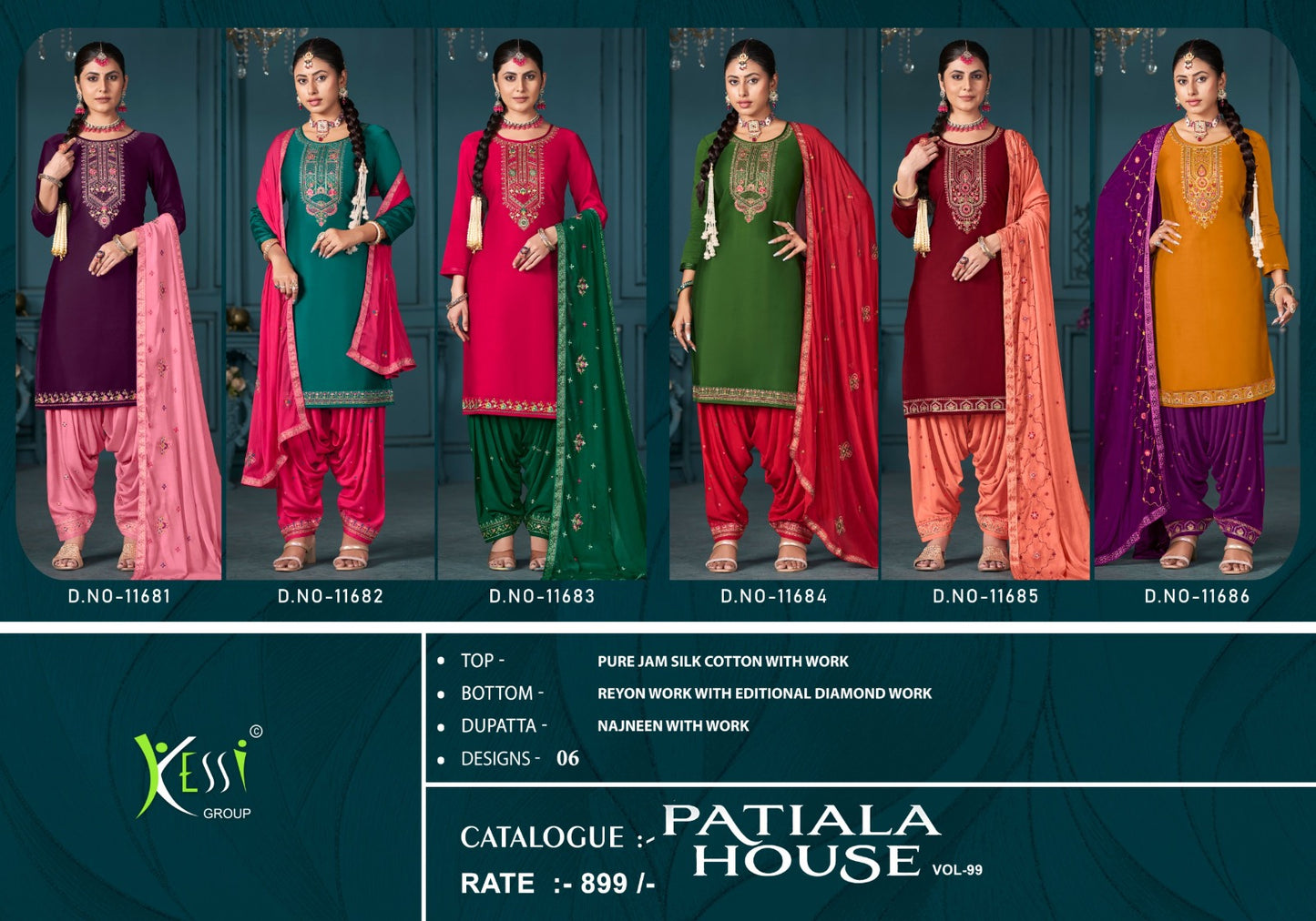 Patiala House Vol 99 Kessi Fabrics Jam Silk Salwar Suits Supplier