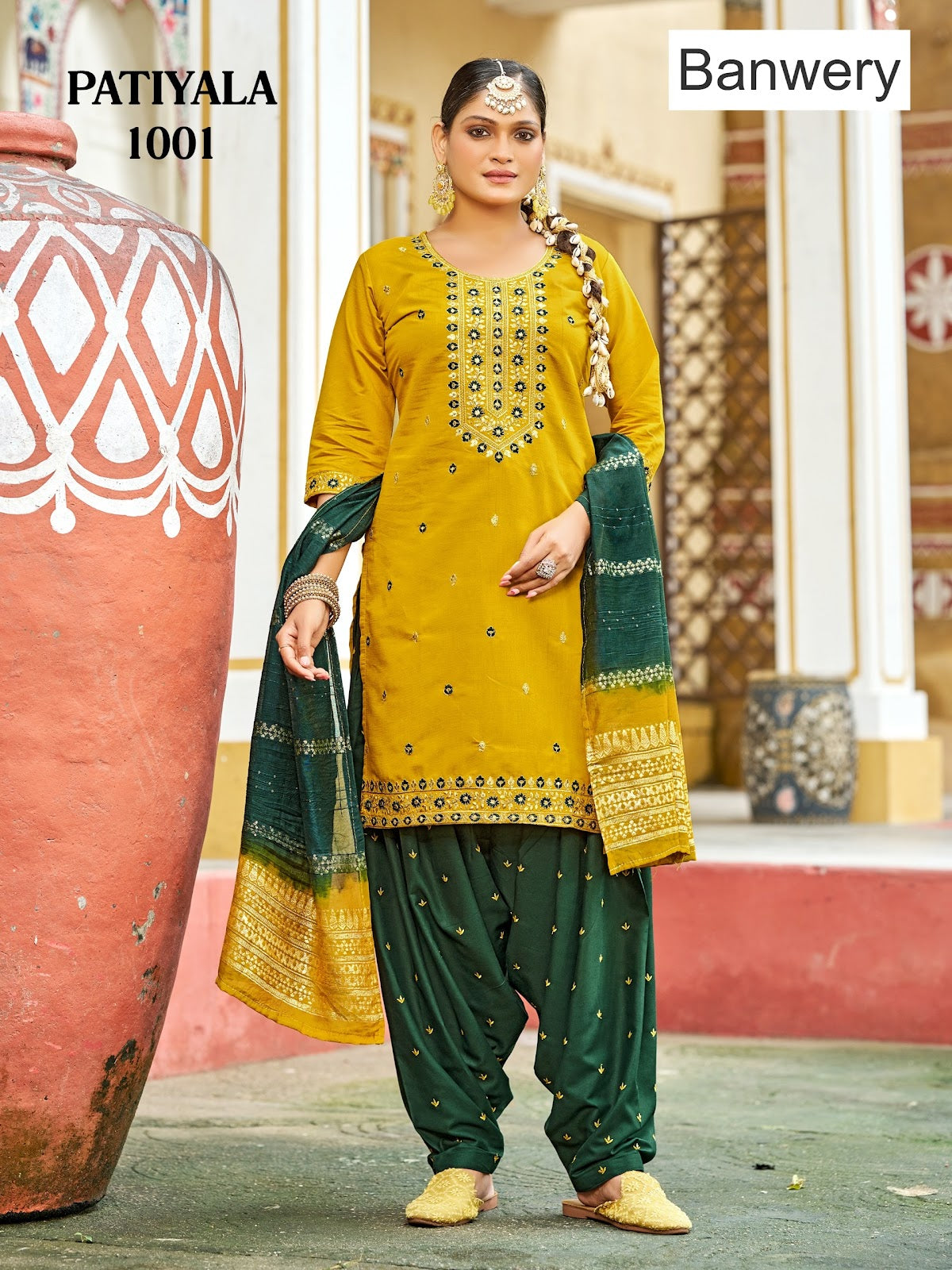 Patiyala Banwery Gadwal Silk Readymade Salwar Suits Manufacturer India