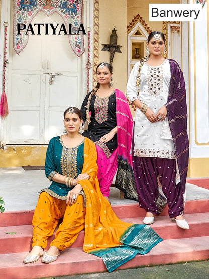Patiyala Banwery Gadwal Silk Readymade Salwar Suits Manufacturer India