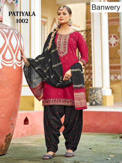 Patiyala Banwery Gadwal Silk Readymade Salwar Suits Manufacturer India