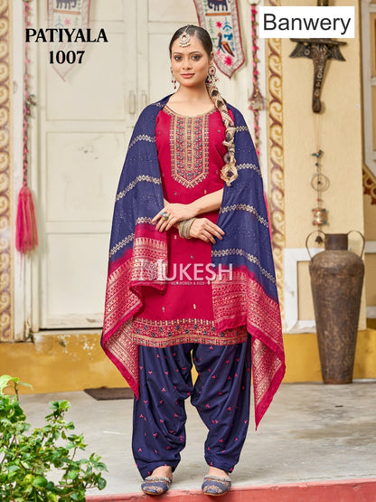 Patiyala Banwery Gadwal Silk Readymade Salwar Suits Manufacturer India