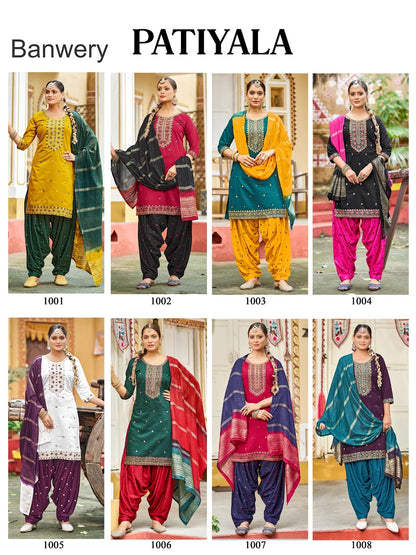 Patiyala Banwery Gadwal Silk Readymade Salwar Suits Manufacturer India