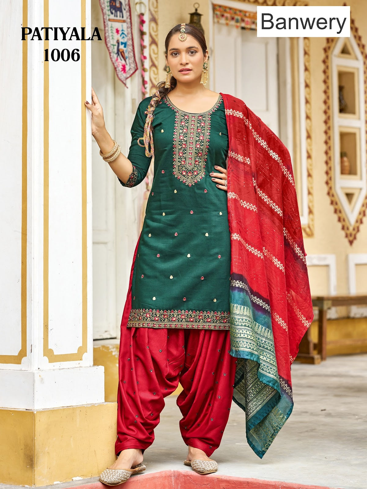 Patiyala Banwery Gadwal Silk Readymade Salwar Suits Manufacturer India