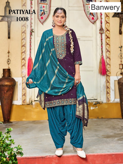 Patiyala Banwery Gadwal Silk Readymade Salwar Suits Manufacturer India