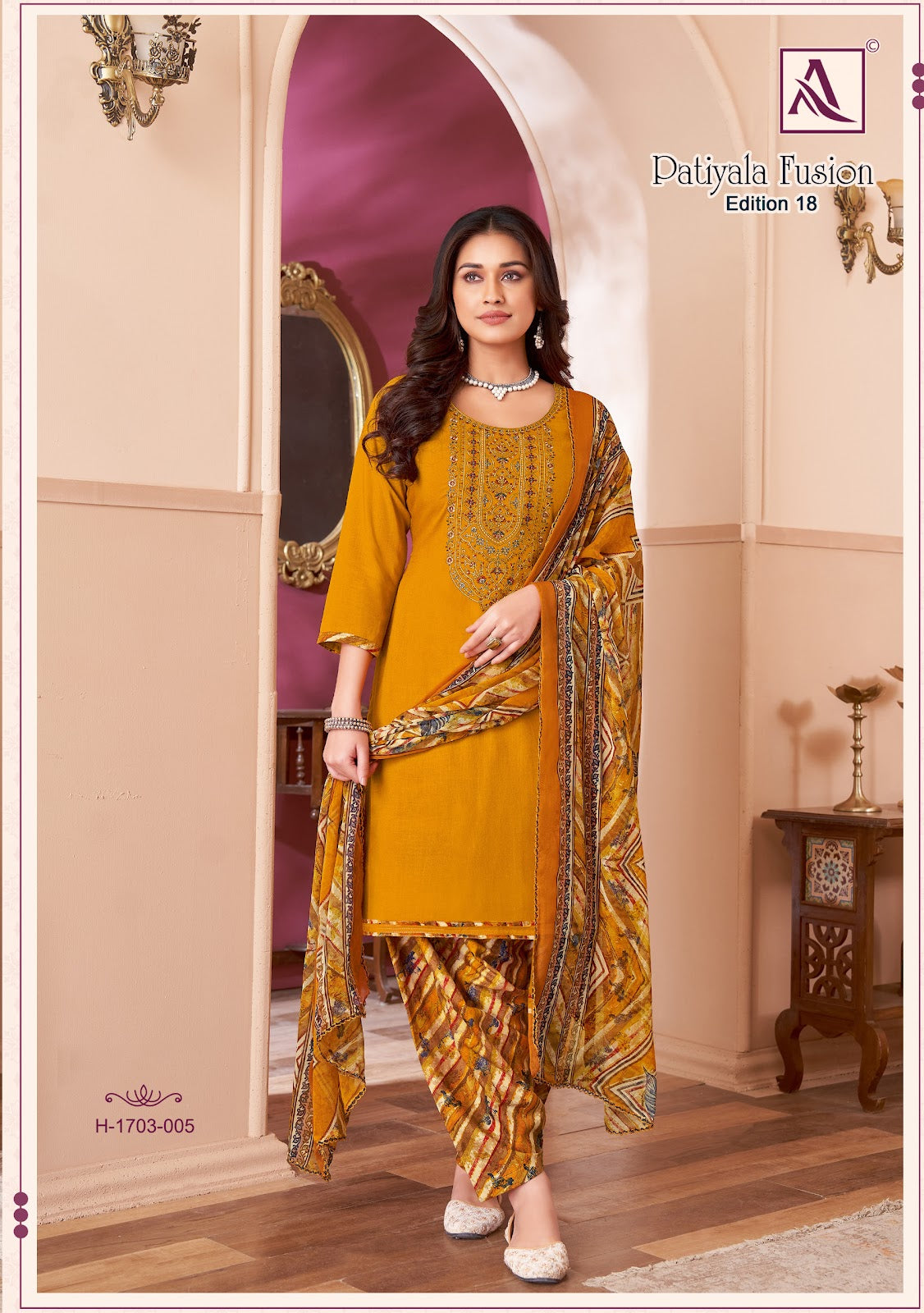 Patiyala Fusion Edition 18 Alok Viscose Karachi Salwar Suits Wholesale Price
