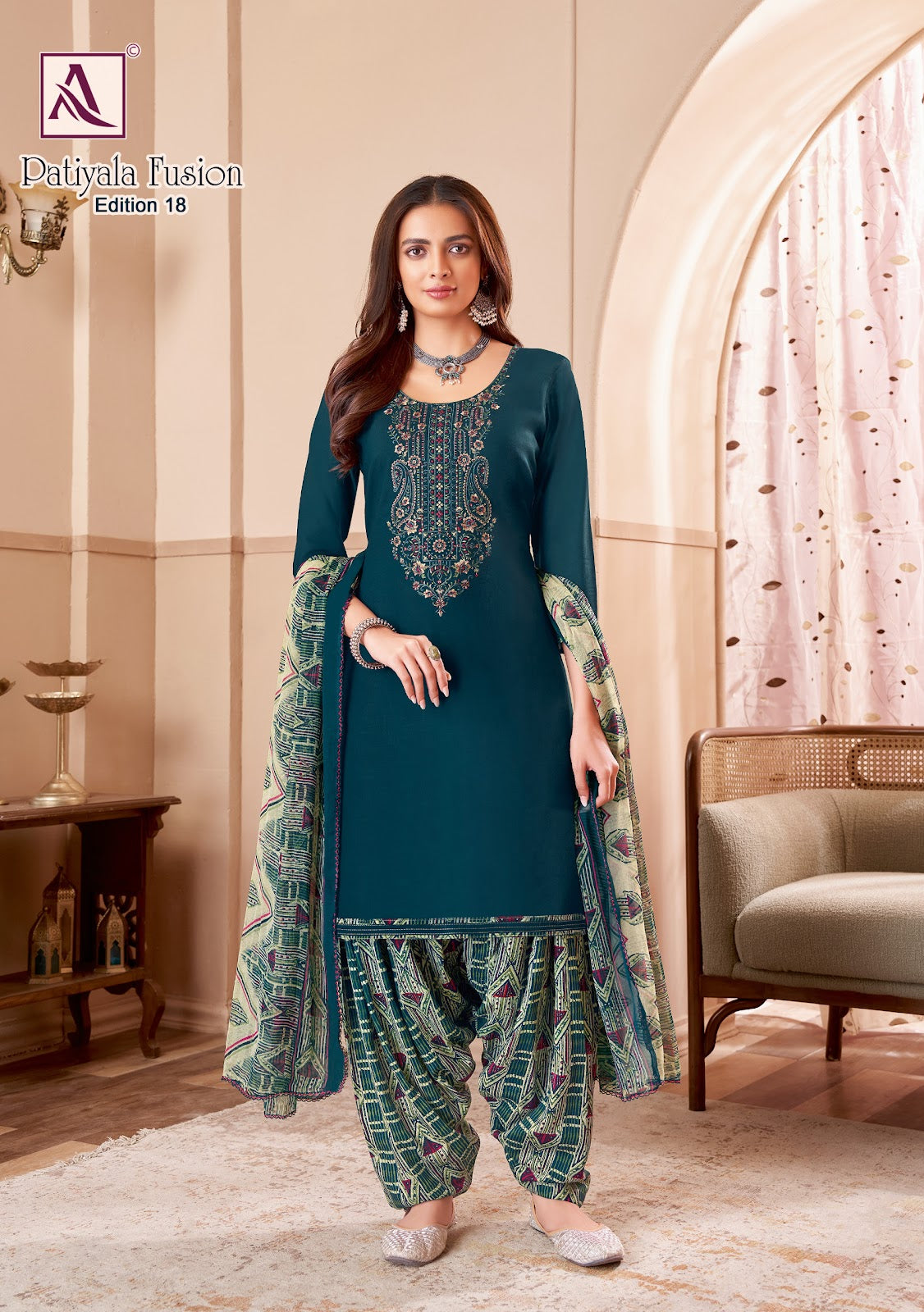 Patiyala Fusion Edition 18 Alok Viscose Karachi Salwar Suits Wholesale Price