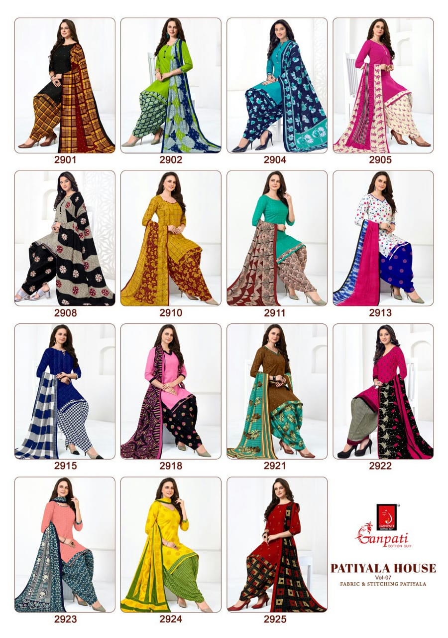 Patiyala House Vol 7 Ganpati Cotton Readymade Salwar Suits Exporter