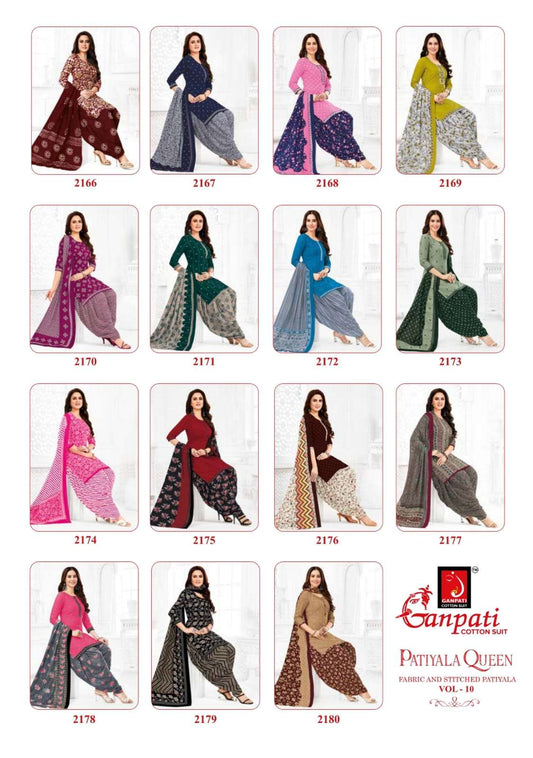 Patiyala Queen Vol 10 Ganpati Cotton Cotton Dress Material Manufacturer Gujarat