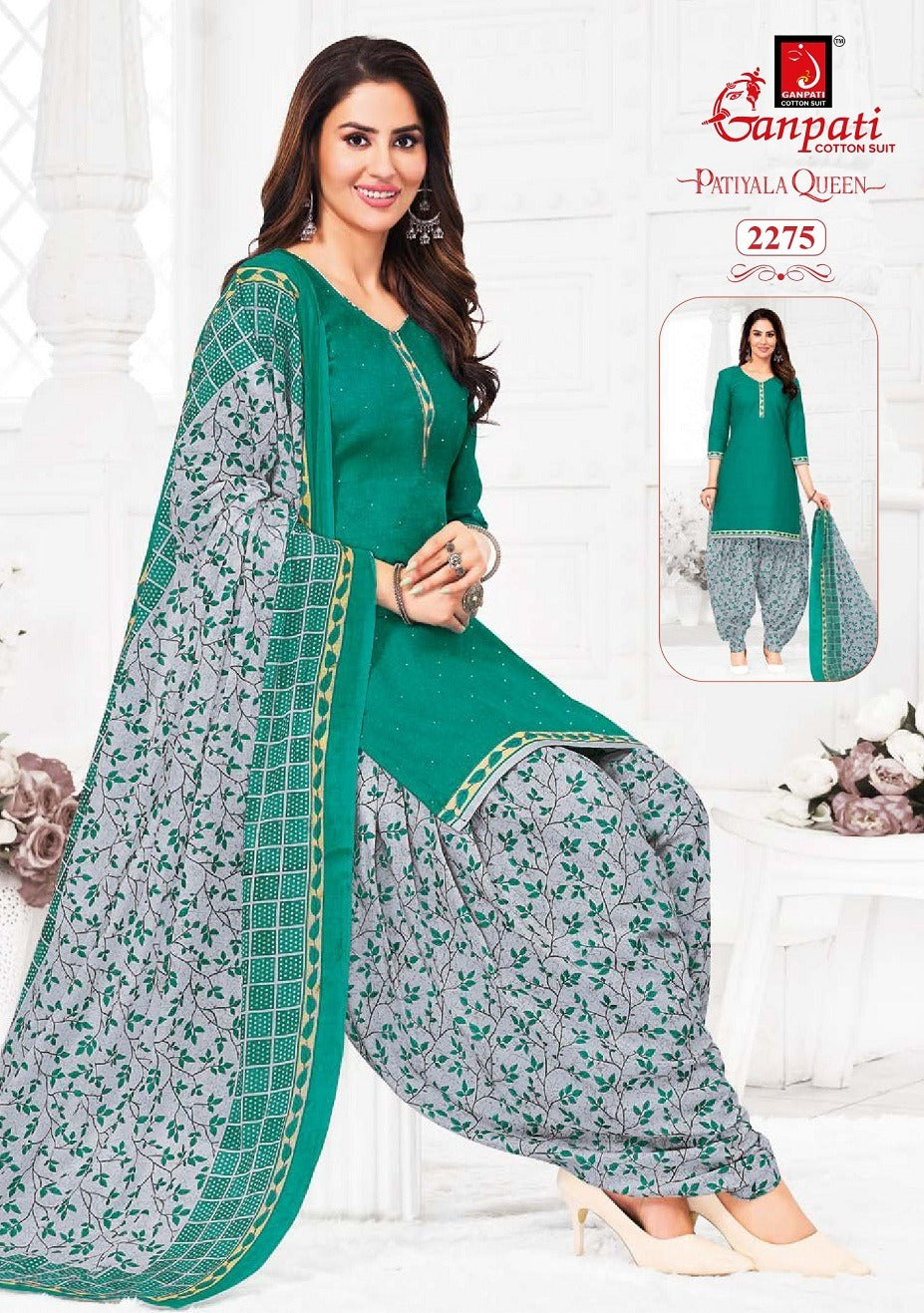 Patiyala Queen Vol 11 Ganpati Cotton Readymade Salwar Suits Manufacturer Ahmedabad