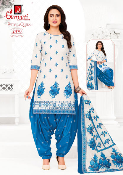 Patiyala Queen Vol 13 Ganpati Cotton Dress Material Wholesaler Ahmedabad