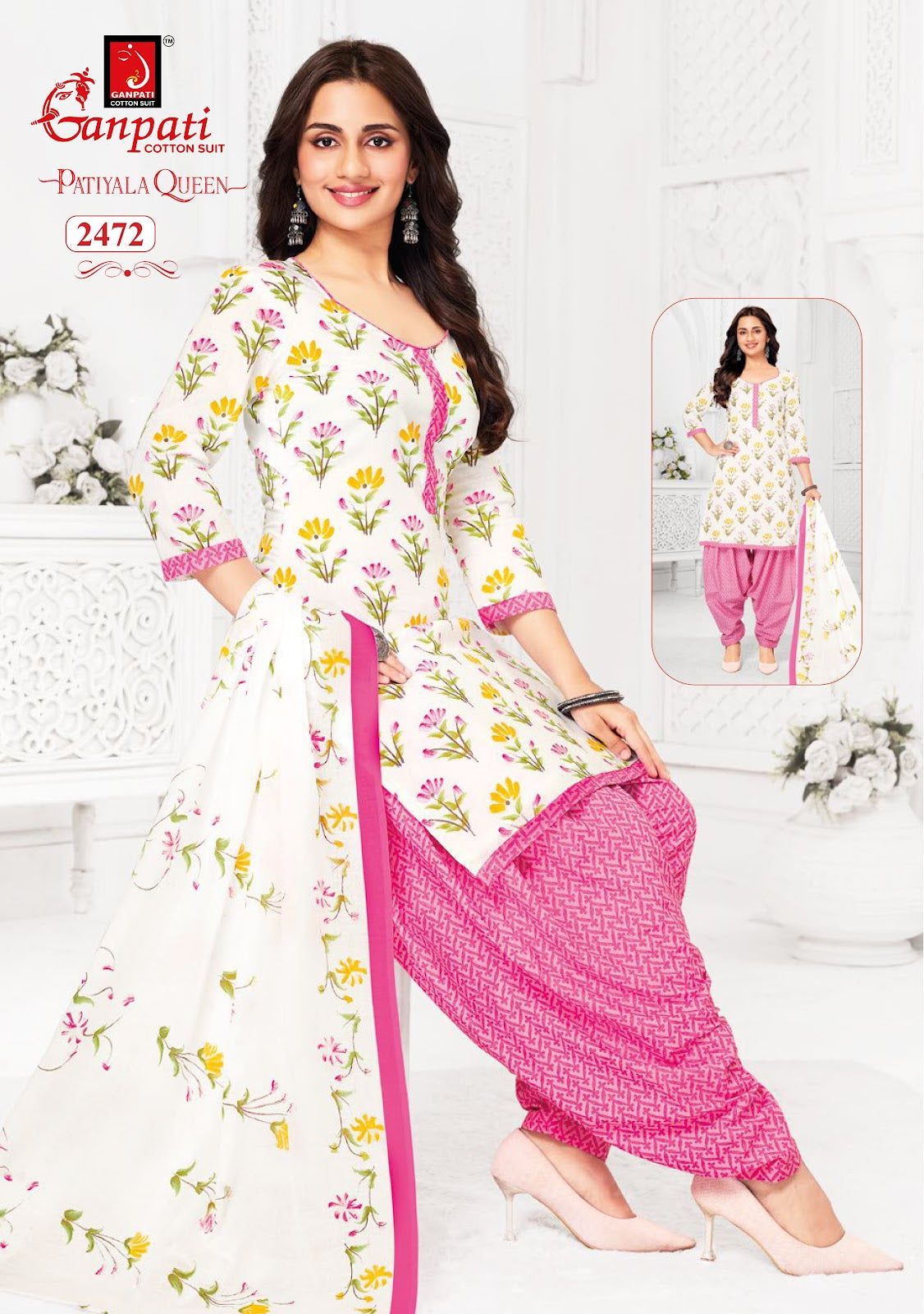Patiyala Queen Vol 13 Ganpati Cotton Dress Material Wholesaler Ahmedabad