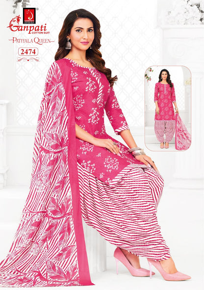 Patiyala Queen Vol 13 Ganpati Cotton Dress Material Wholesaler Ahmedabad