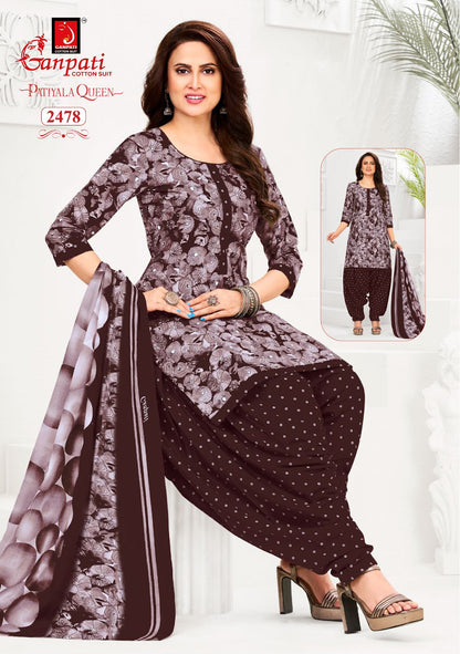 Patiyala Queen Vol 13 Ganpati Cotton Dress Material Wholesaler Ahmedabad