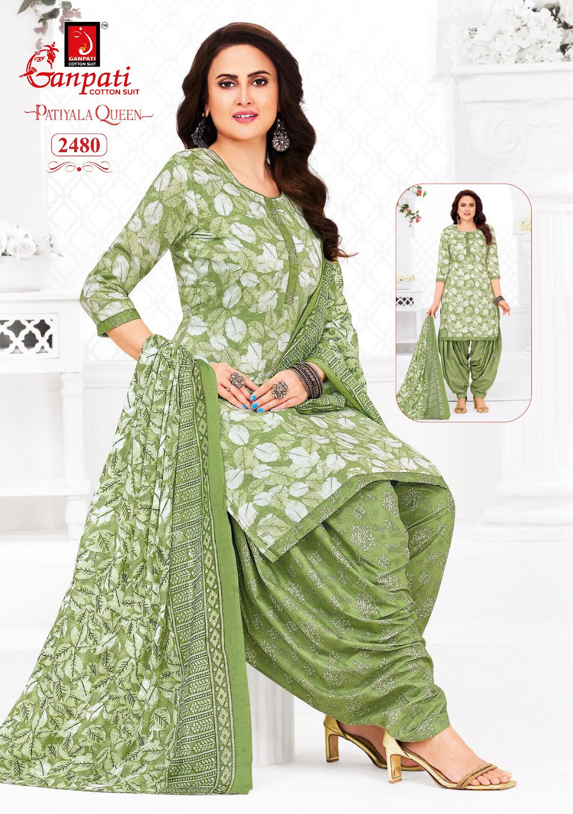 Patiyala Queen Vol 13 Ganpati Cotton Dress Material Wholesaler Ahmedabad