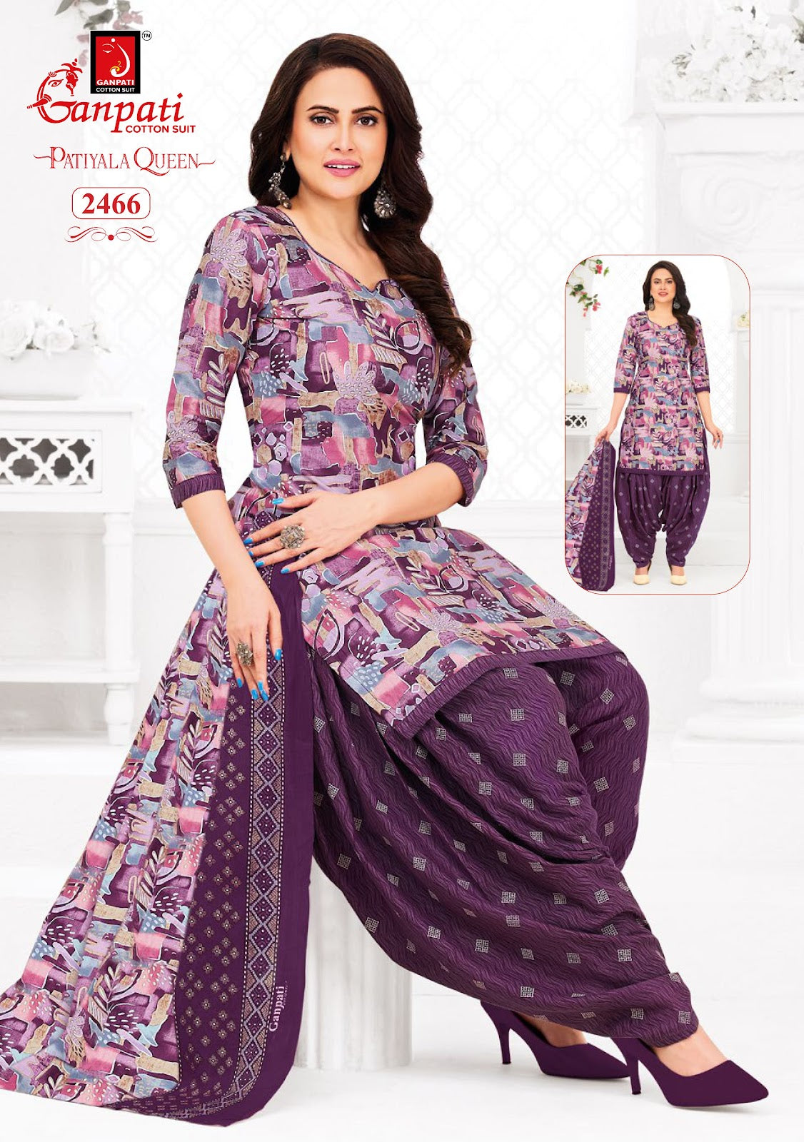 Patiyala Queen Vol 13 Ganpati Cotton Dress Material Wholesaler Ahmedabad