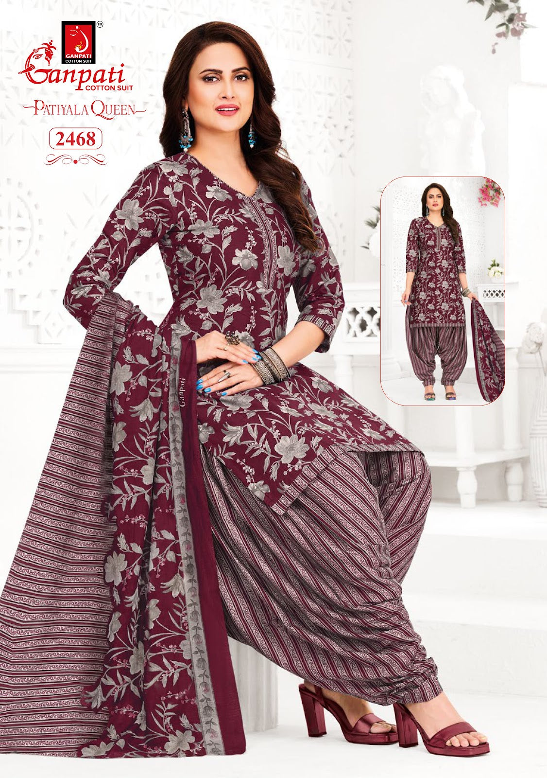 Patiyala Queen Vol 13 Ganpati Cotton Dress Material Wholesaler Ahmedabad