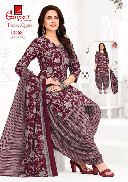 Patiyala Queen Vol 13 Ganpati Cotton Dress Material Wholesaler Ahmedabad