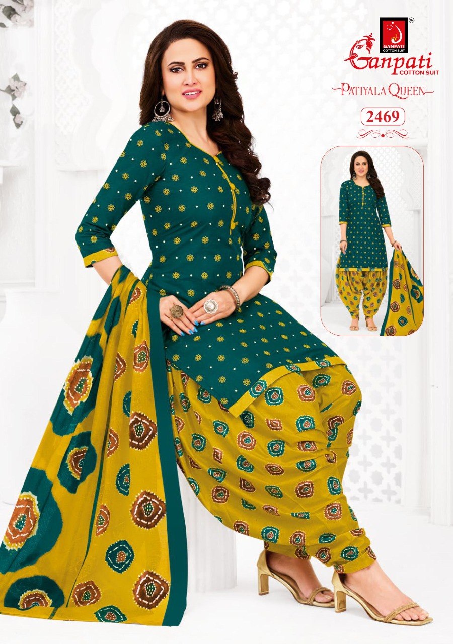 Patiyala Queen Vol 13 Ganpati Readymade Cotton Salwar Suits Wholesaler Gujarat