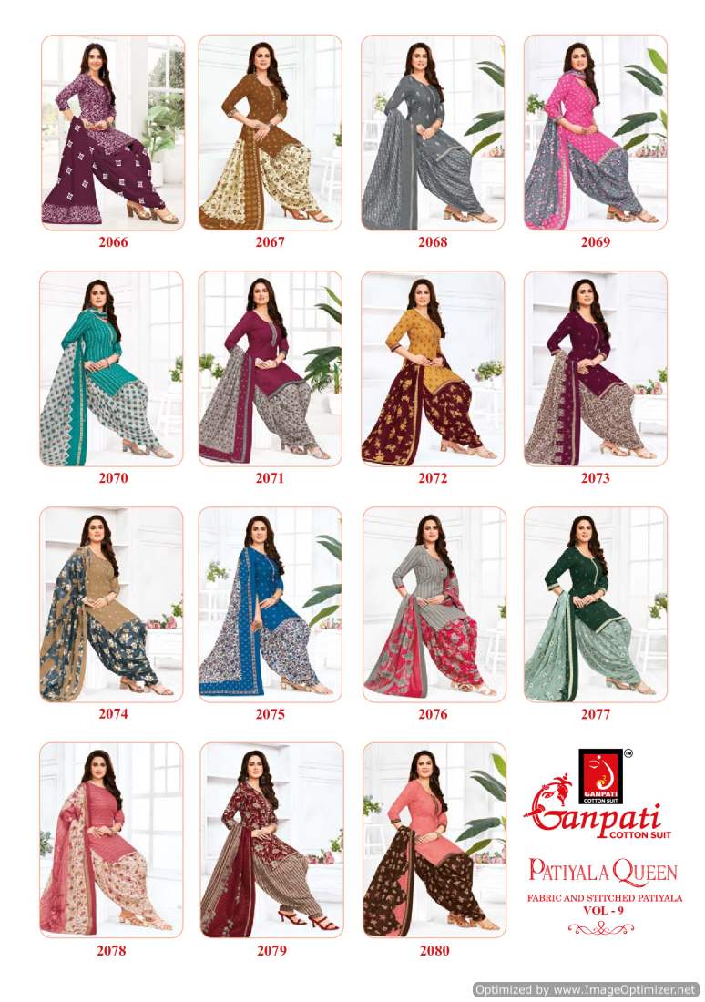 Patiyala Queen Vol 9 Ganpati Cotton Cotton Dress Material