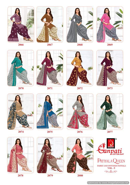 Patiyala Queen Vol 9 Ganpati Cotton Cotton Dress Material