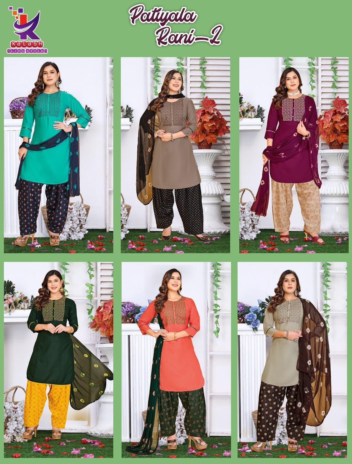 Patiyala Rani 2 Mlm Kalash Lifestyle Rayon 14Kg Readymade Salwar Suits Manufacturer Ahmedabad