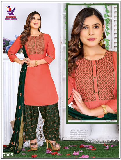 Patiyala Rani 2 Mlm Kalash Lifestyle Rayon 14Kg Readymade Salwar Suits Manufacturer Ahmedabad