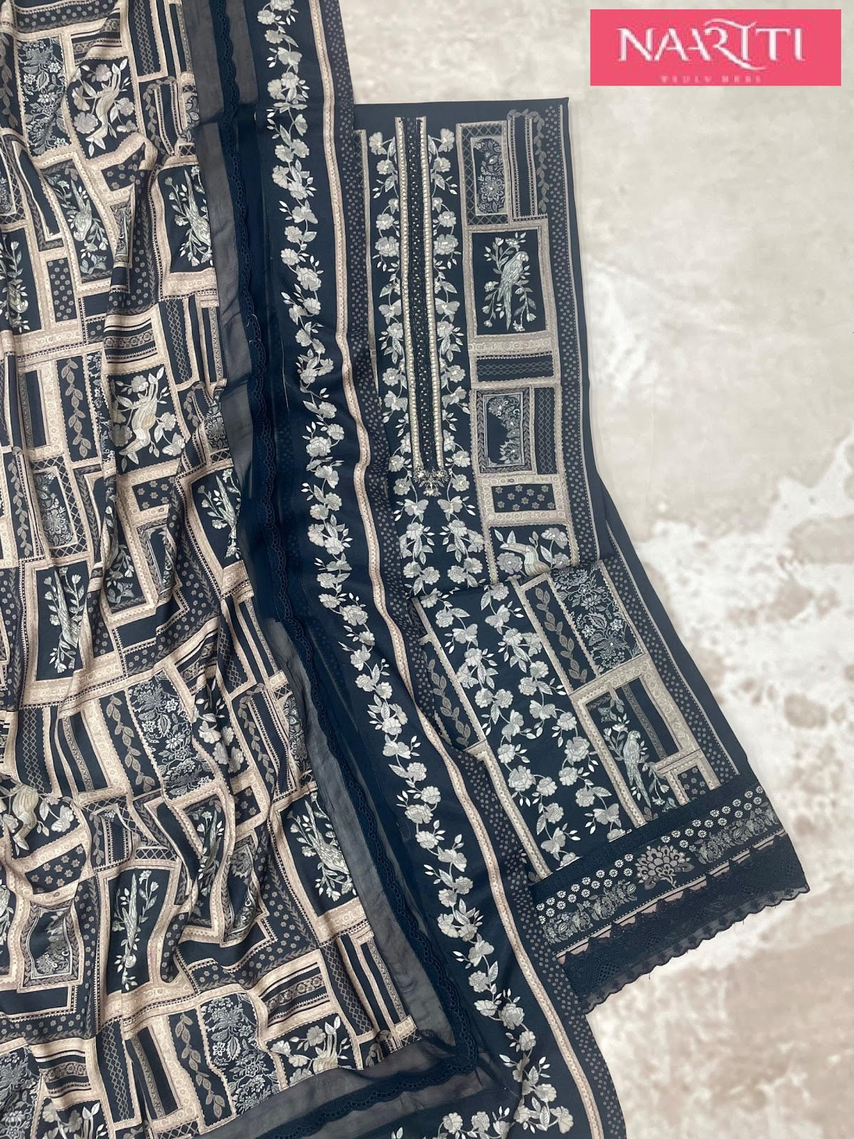 Patol Naariti Pure Muslin Pant Style Suits Wholesale Price