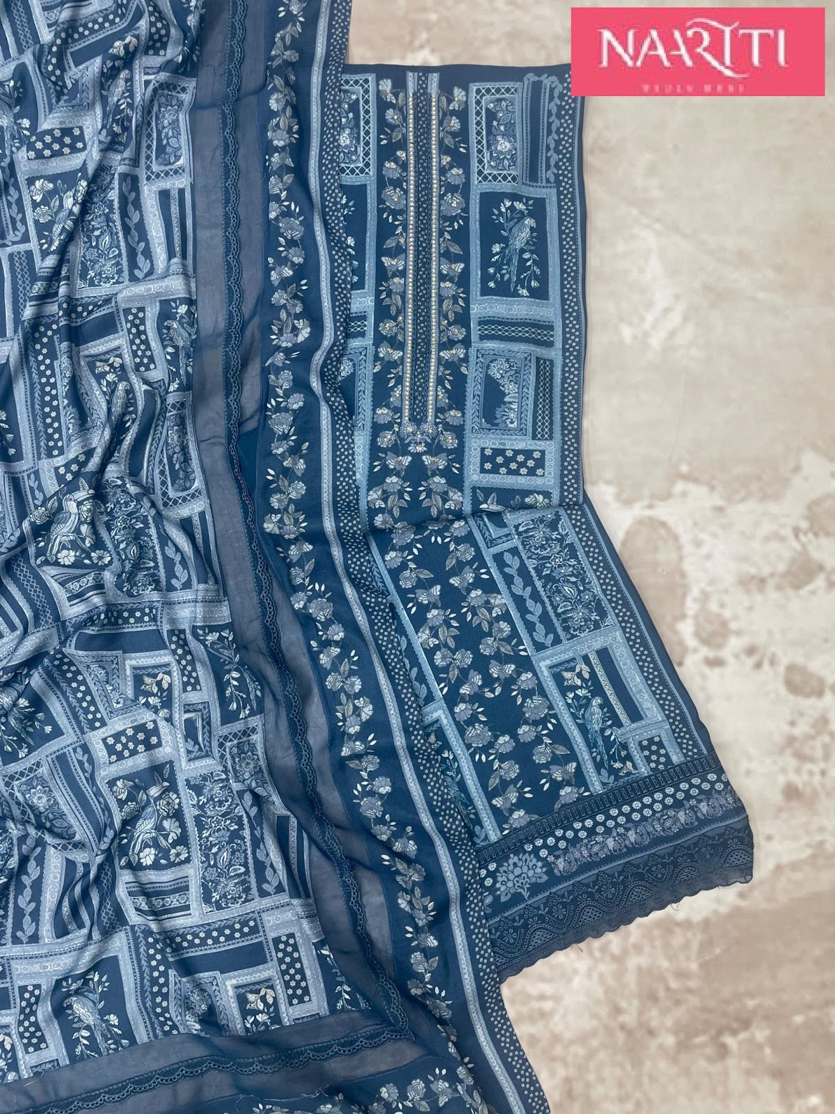 Patol Naariti Pure Muslin Pant Style Suits Wholesale Price