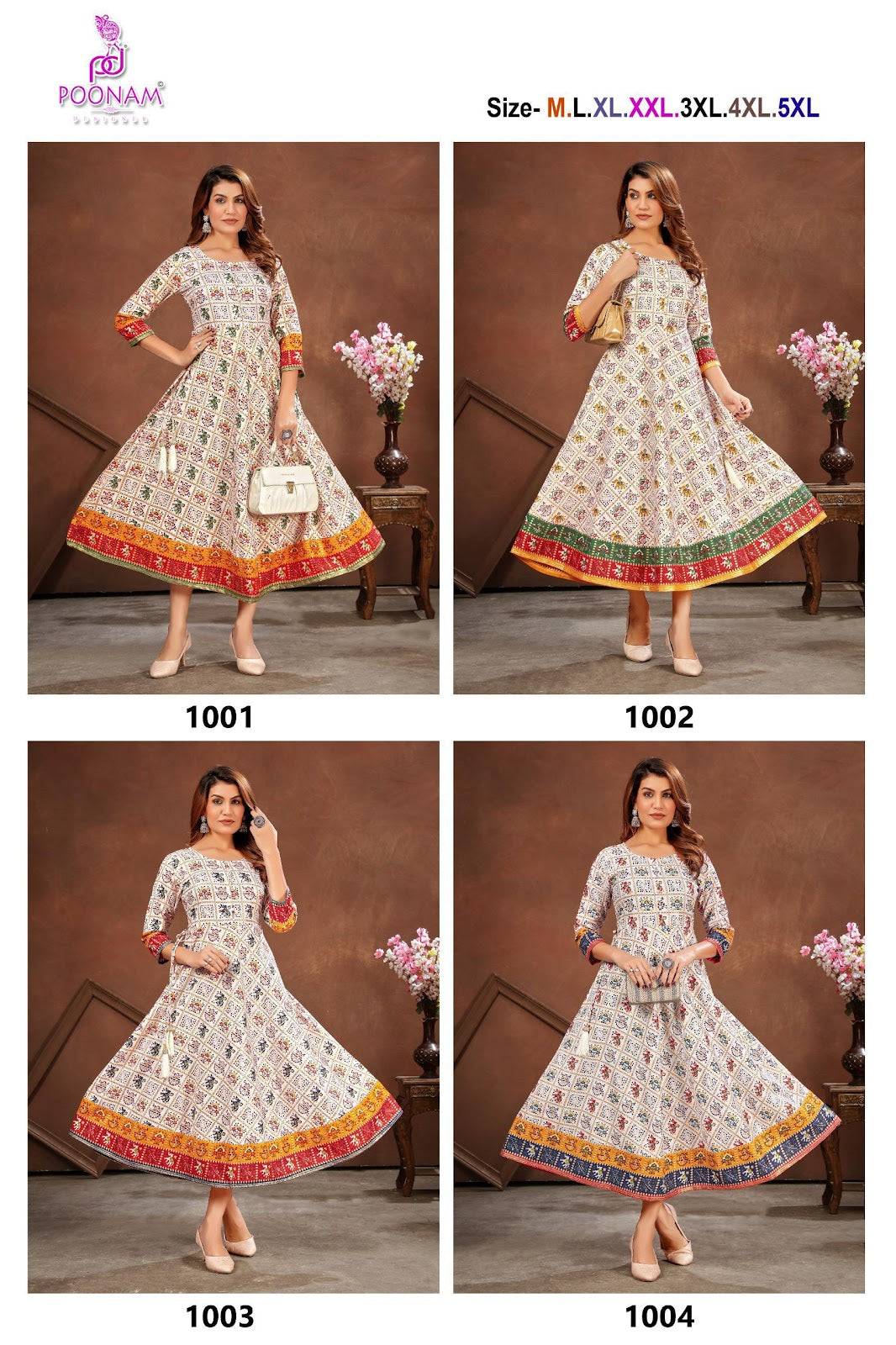 Patola 110625 Poonam Designer Cotton Anarkali Kurtis Exporter India
