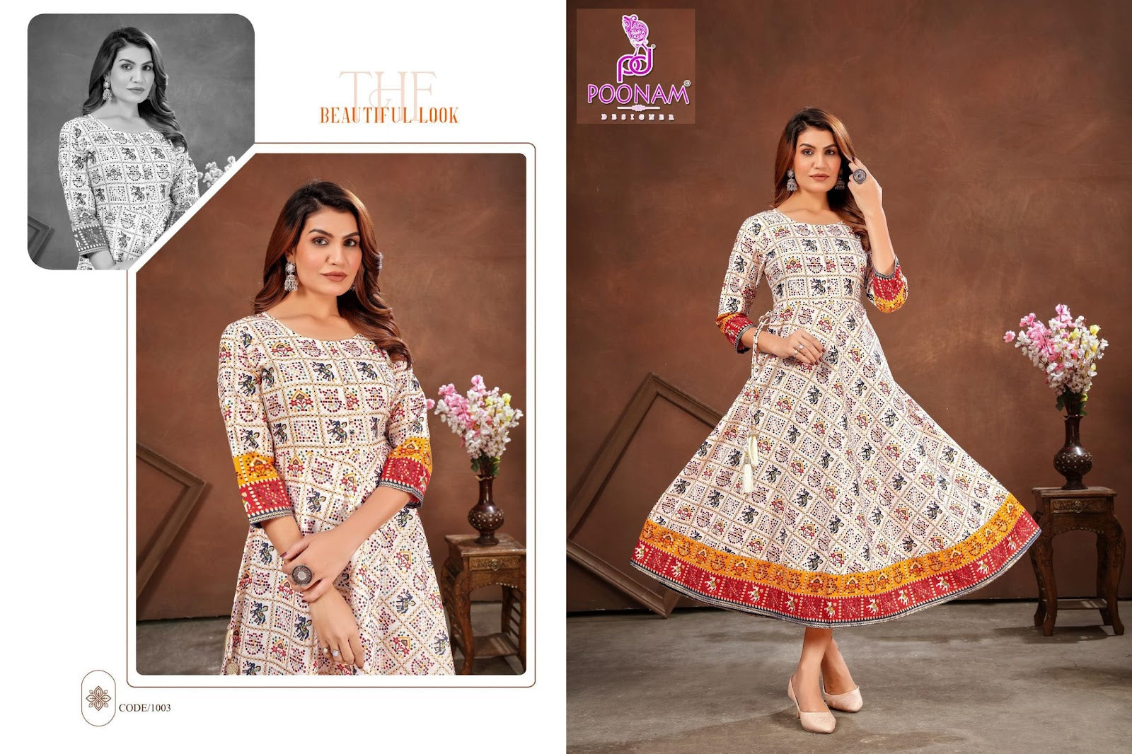 Patola 110625 Poonam Designer Cotton Anarkali Kurtis Exporter India