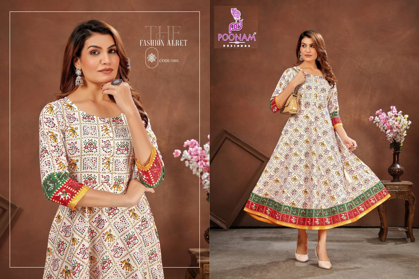 Patola 110625 Poonam Designer Cotton Anarkali Kurtis Exporter India