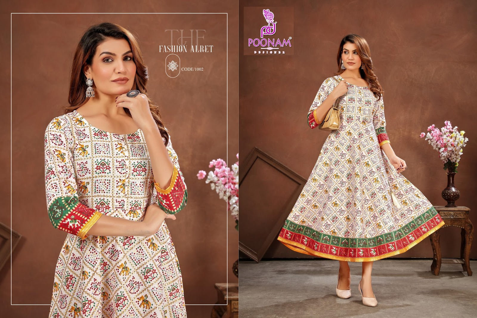 Patola 110625 Poonam Designer Cotton Anarkali Kurtis Exporter India