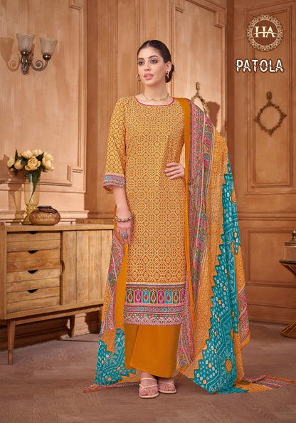 Patola Harshit Fashion Cotton Cambric Plazzo Style Suits Exporter India