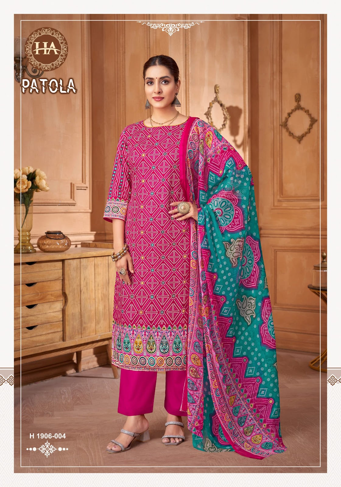 Patola Harshit Fashion Cotton Cambric Plazzo Style Suits Exporter India