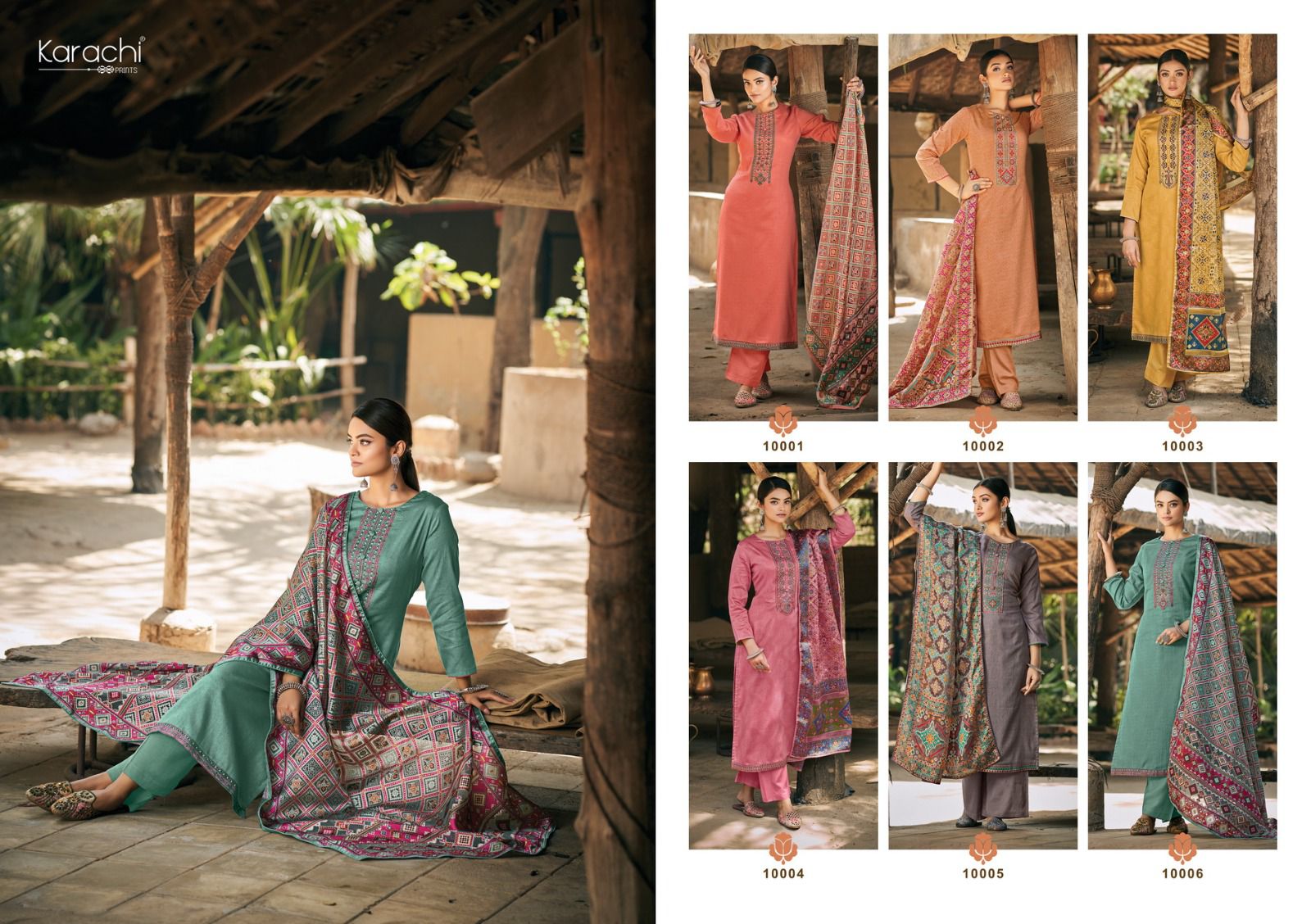 Patola Karachi Prints Jaam Satin Pant Style Suits Wholesale Rate