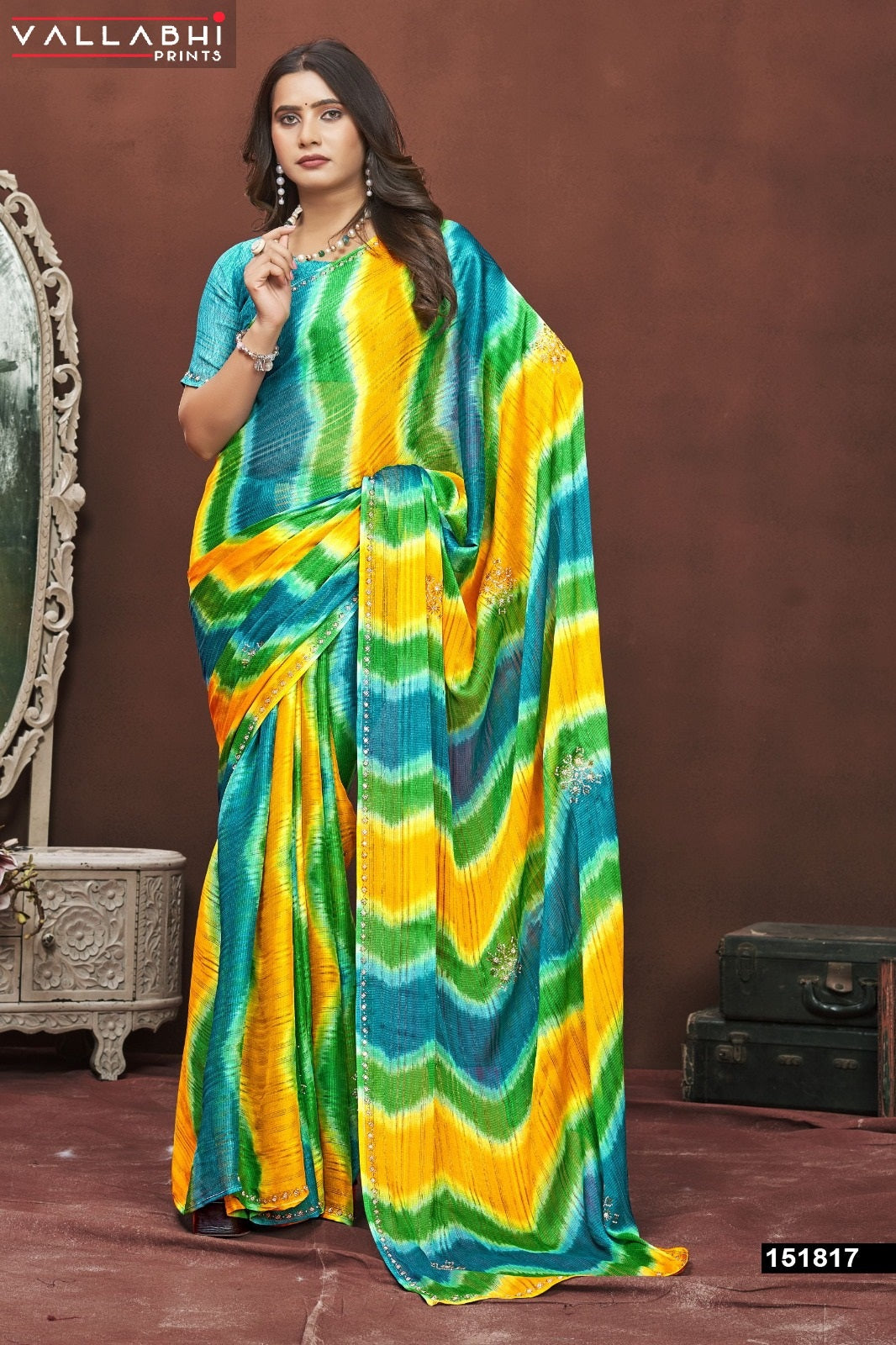 Patrangini Vallabhi Prints Chiffon Sarees Wholesale Price