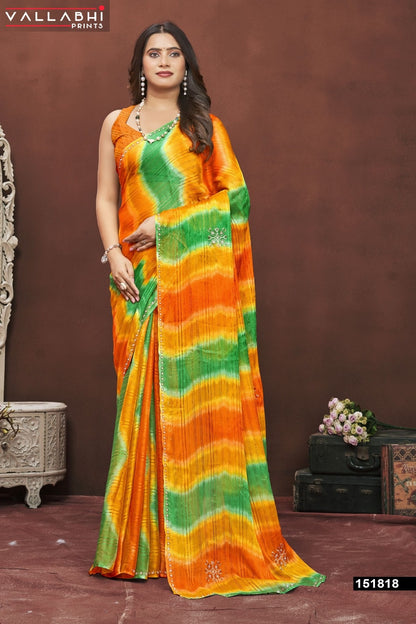 Patrangini Vallabhi Prints Chiffon Sarees Wholesale Price
