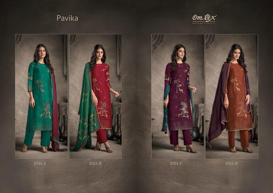 Pavika Omtex Silk Pant Style Suits Manufacturer Ahmedabad