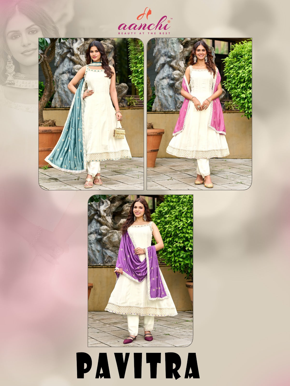 Pavitra Aanchi Vichitra Silk Readymade Anarkali Suits Supplier Ahmedabad