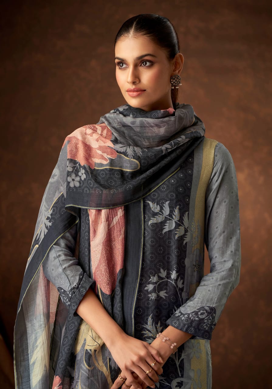 Pavitra Itrana Muslin Silk Pant Style Suits Supplier India