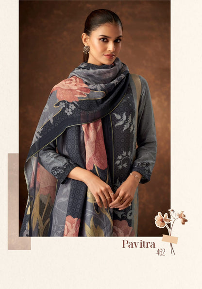 Pavitra Itrana Muslin Silk Pant Style Suits Supplier India