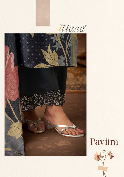 Pavitra Itrana Muslin Silk Pant Style Suits Supplier India