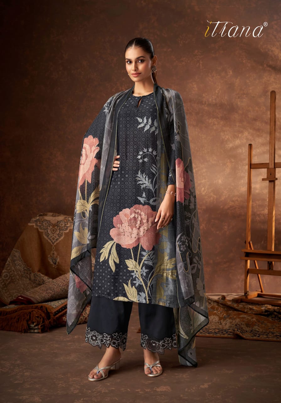 Pavitra Itrana Muslin Silk Pant Style Suits Supplier India